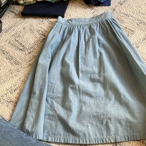 Madewell Chambray Skirt with Buttons and Pockets